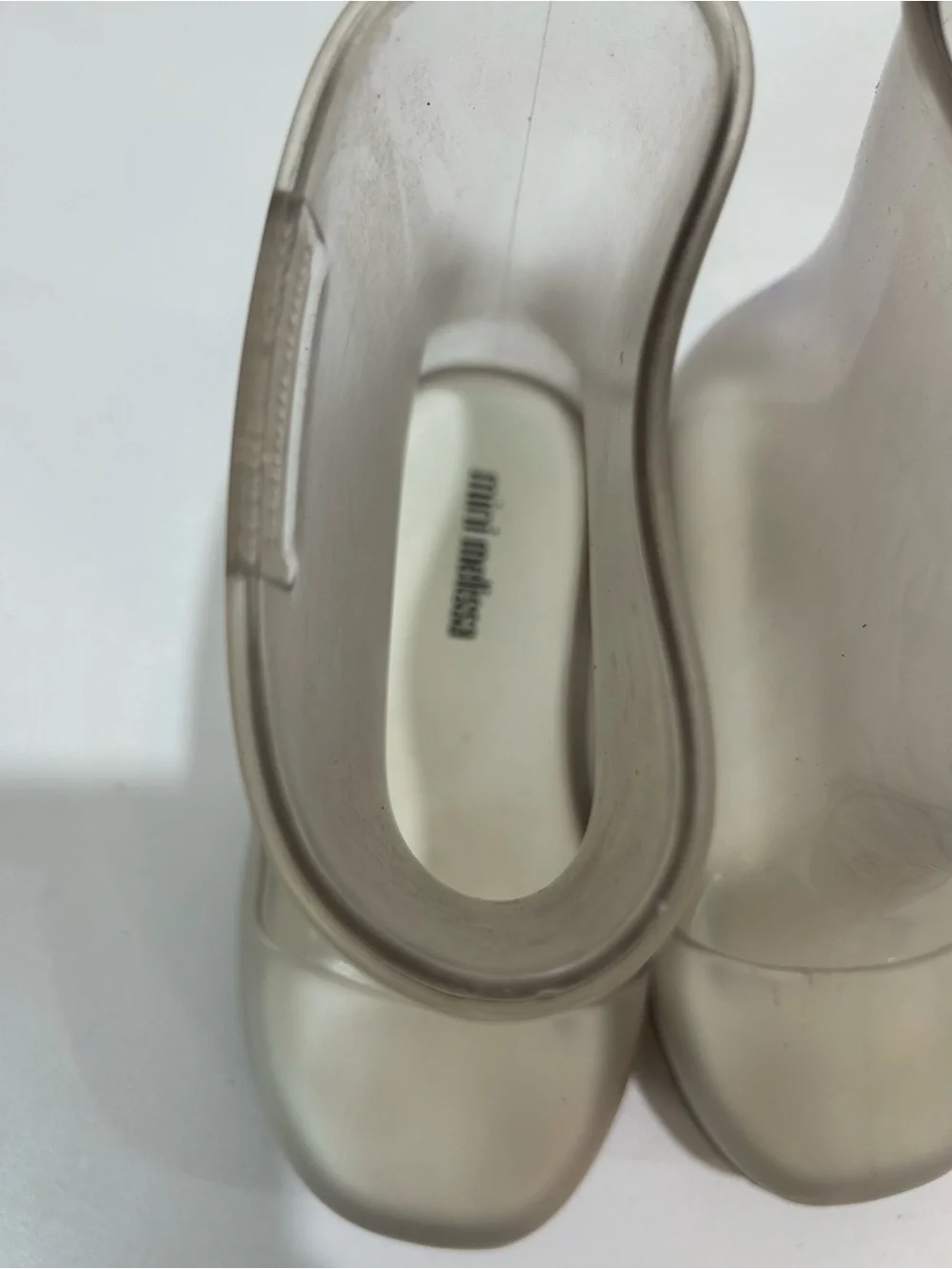 Mini Melissa Welly Translucent Clear Jelly Ankle Rain Boots, Toddler Size 9
